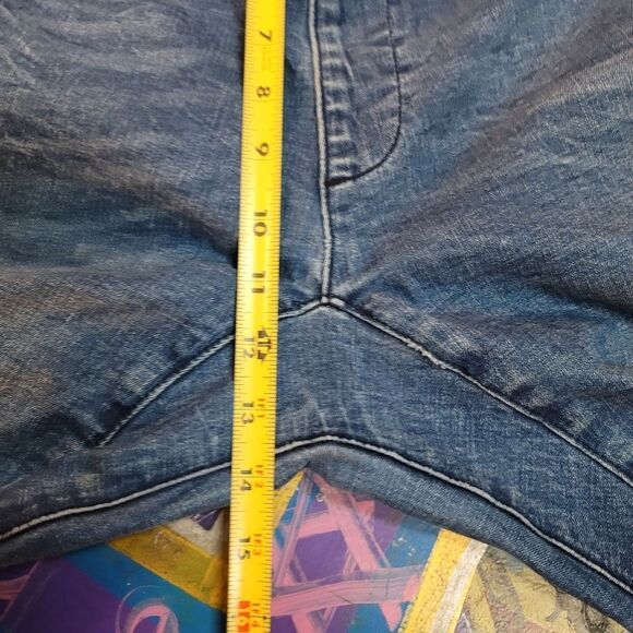 PacSun Active Stretch distressed blue jogger jeans w drawstring & ankle zippers - Picture 6 of 9